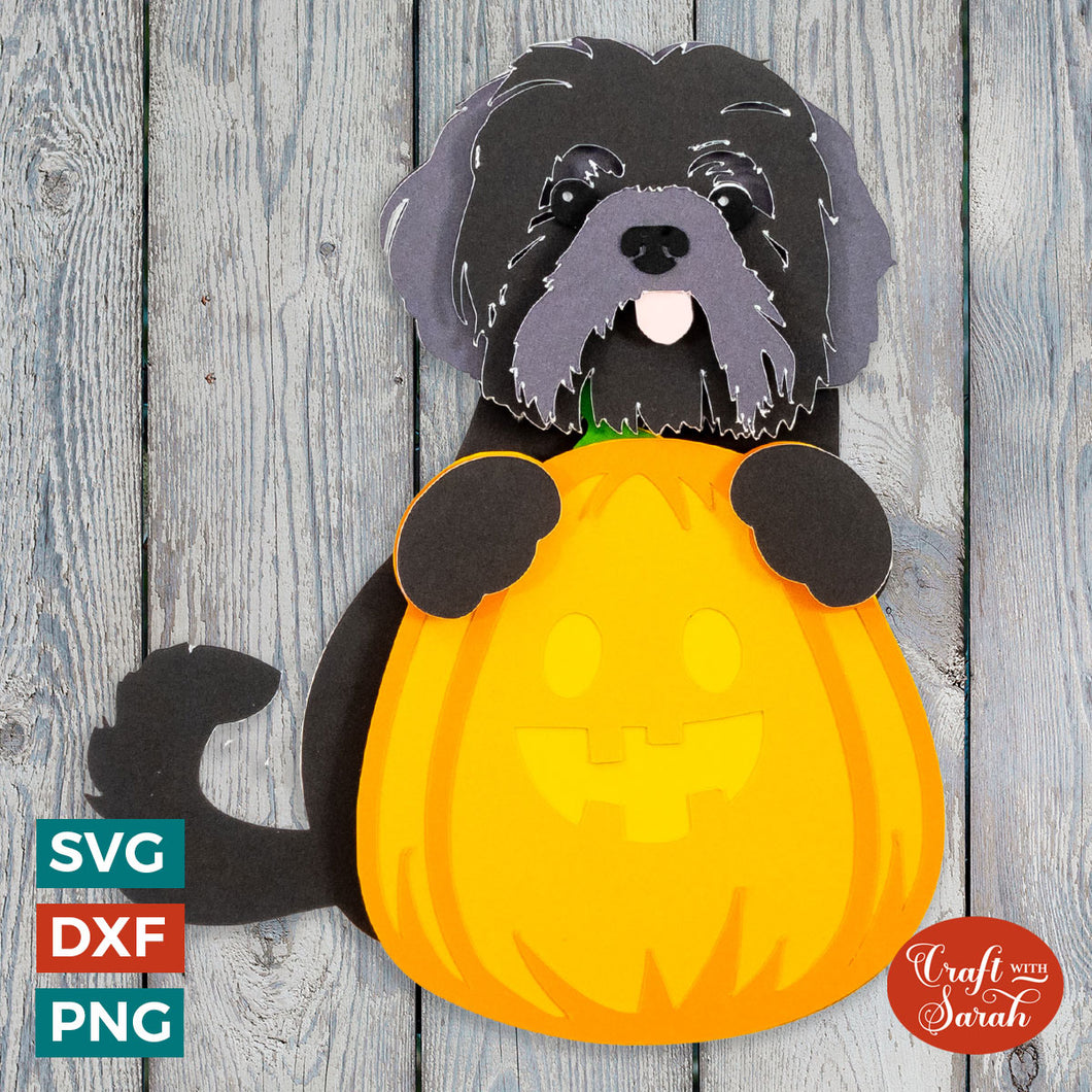 Shih Tzu Pumpkin SVG | Lhasa Apso Pumpkin for Halloween