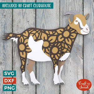 Pygmy Goat SVG | Layered Pygmy Goat Cutting File