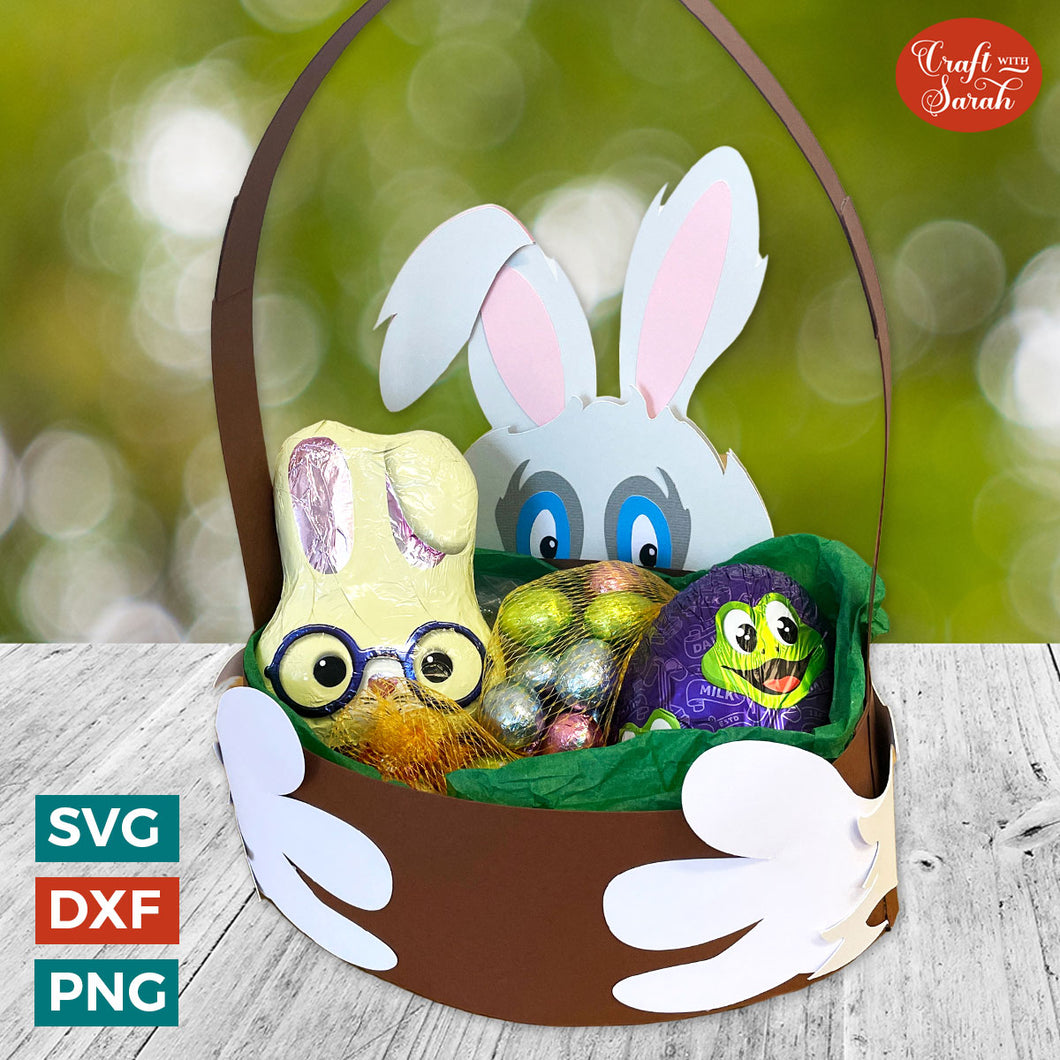 Easter Bunny Basket SVG | 3D Easter Basket SVG