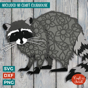 Raccoon SVG | Layered Raccoon Cutting File