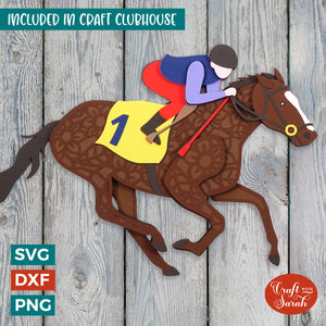 Racehorse SVG | 3D Layered Racing Horse Cutting File