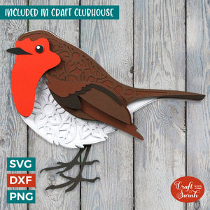 Robin SVG | Layered Christmas Robin Bird Cutting File