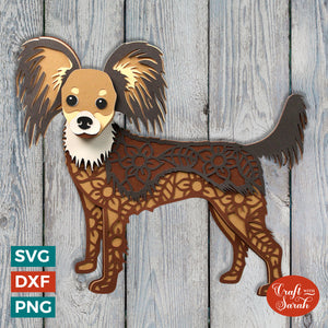 Russian Toy Dog SVG | Layered Moscow Long-Haired Toy Terrier Cutting File