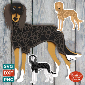 Saluki SVG | Layered Saluki Dog Cutting File