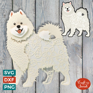 Samoyed SVG | Layered Samoyed Dog Cutting File