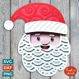 Christmas Santa SVG | Layered Father Christmas Cutting File