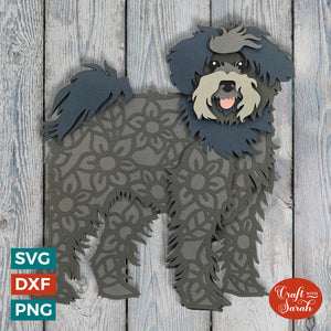 Schnoodle SVG | Layered Schnauzer x Poodle Cutting File