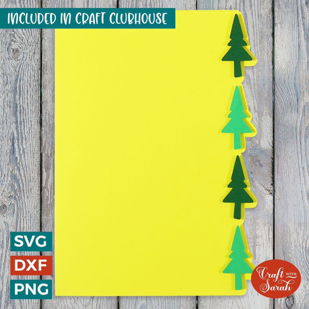 Christmas Tree Greetings Card | Christmas Side-Edge Card