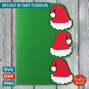 Santa Hat Greetings Card | Christmas Side-Edge Card