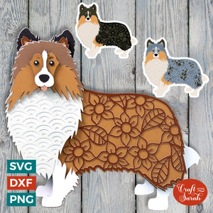 Sheltie Dog SVG | Layered Shetland Sheepdog Cutting File