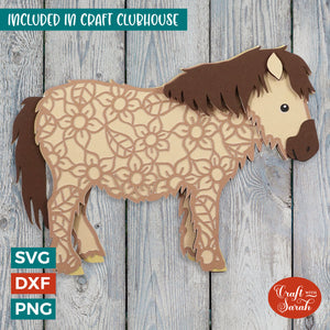 Shetland Pony SVG | 3D Layered Pony Cutting File
