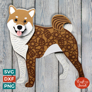 Shiba Inu SVG | Layered Shiba Inu Dog Cutting File