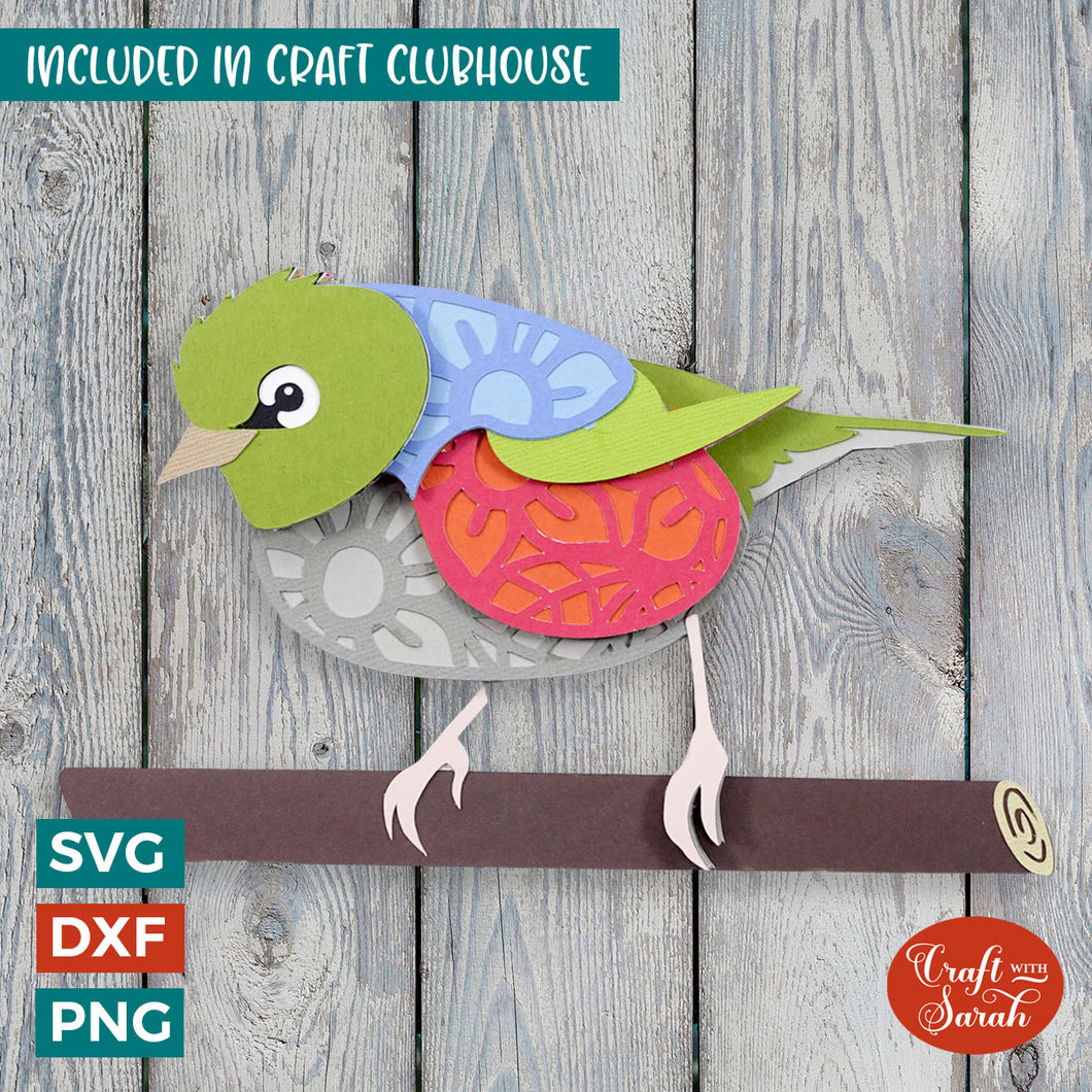 Silvereye Bird SVG | Layered Silvereye Bird Cutting File