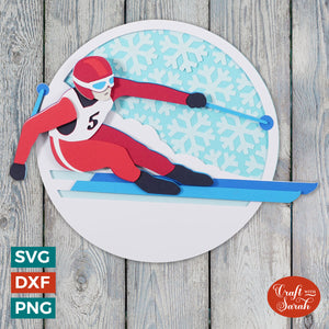 Skiing SVG | Layered Skier SVG