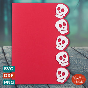 Spooky Skulls Greetings Card | Halloween Side-Edge Card
