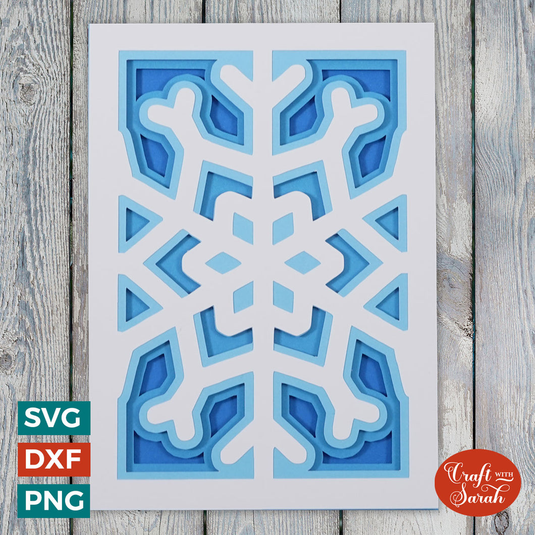 Winter Snowflake Greetings Card Cut File