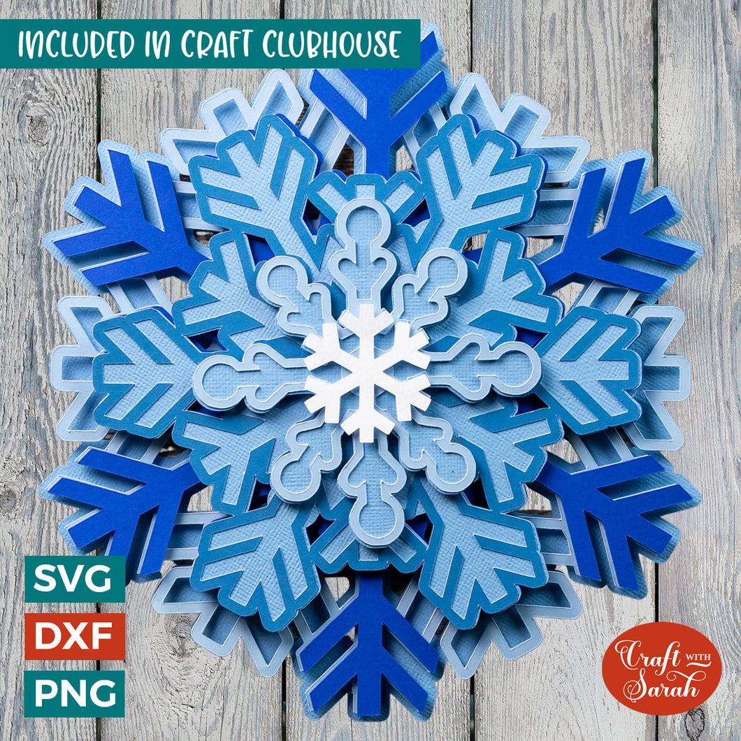 Christmas Snowflake SVG File | Layered Snowflake Cutting File