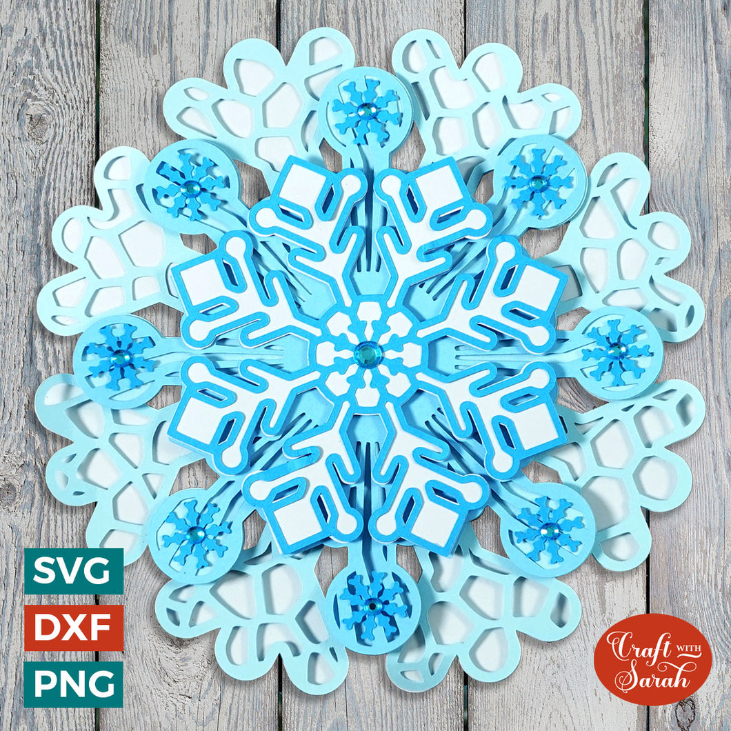 Christmas Snowflake SVG | Layered Snowflake Cutting File