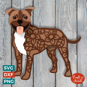 Staffordshire Bull Terrier SVG | Layered Staffie / Staffy Cutting File