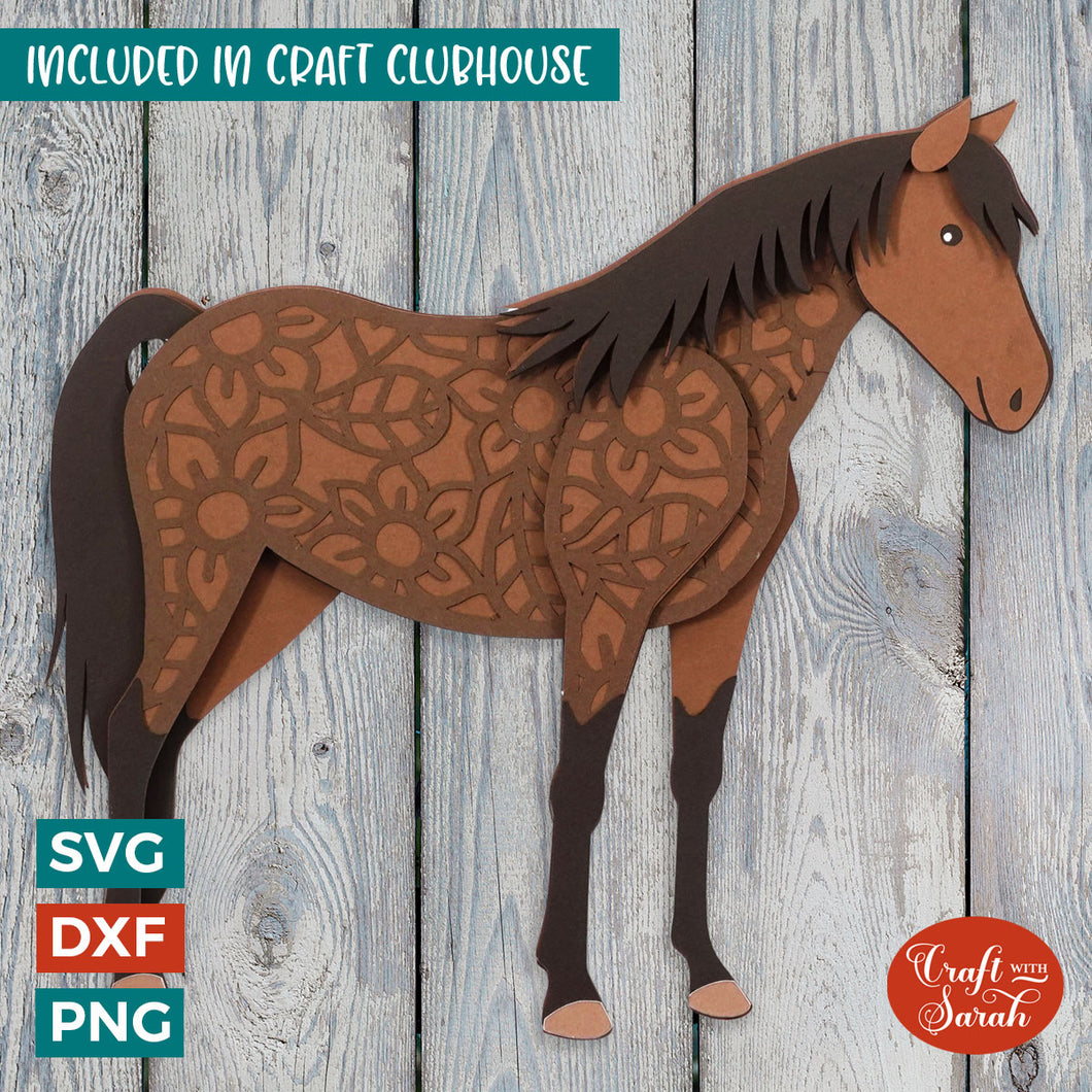 Standing Horse SVG | 3D Layered Horse Cutting File