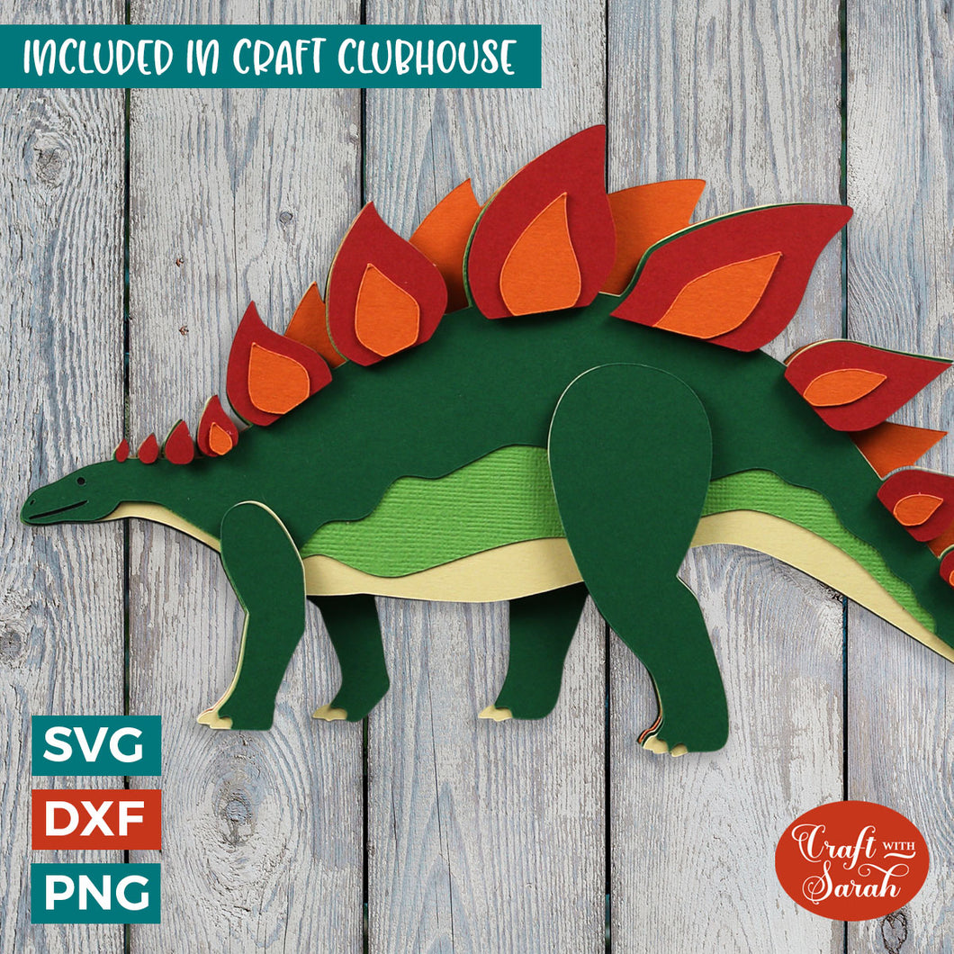 Stegosaurus SVG | Layered Stegosaurus Dinosaur Cutting File
