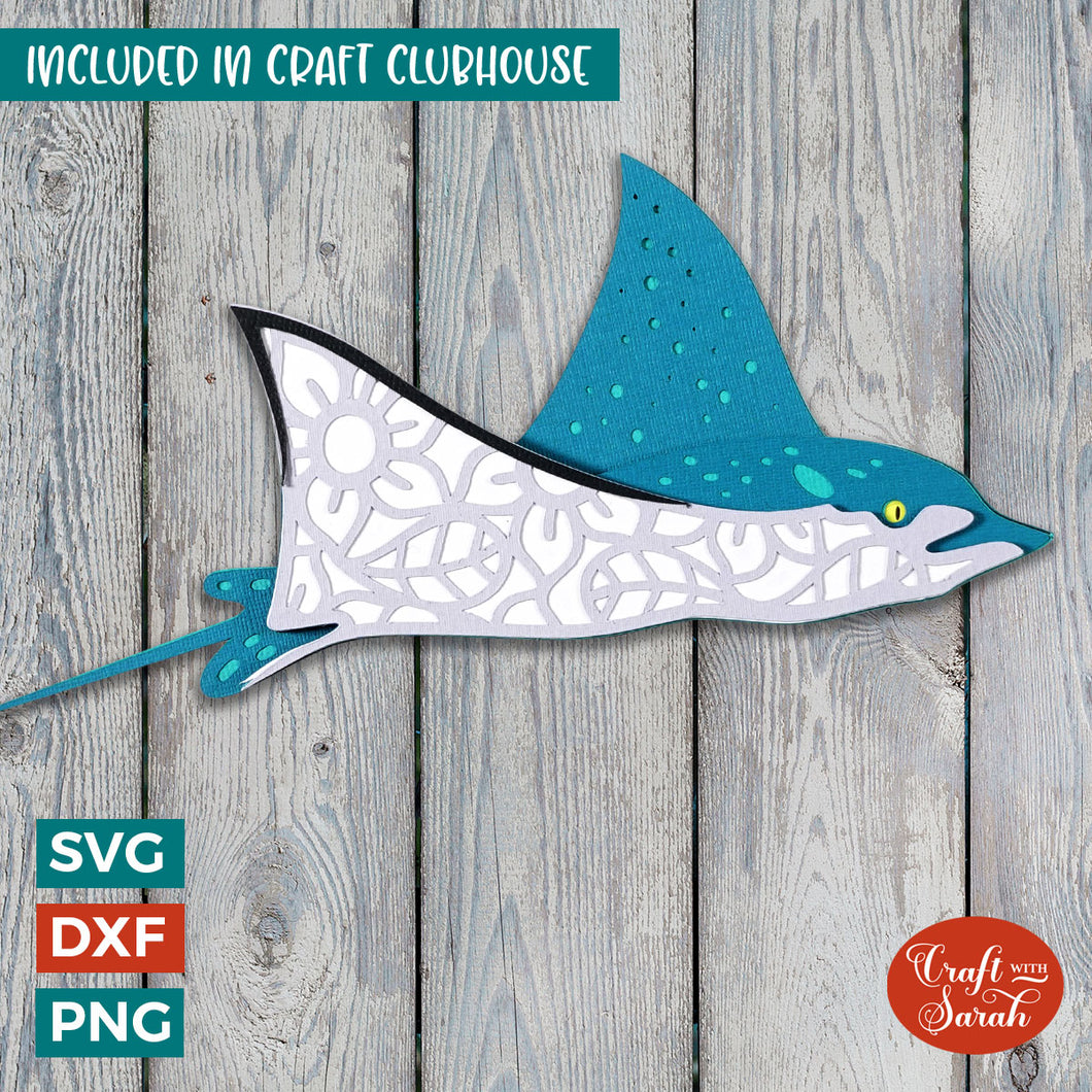 Stingray SVG | 3D Layered Sting Ray Ocean Animal SVG