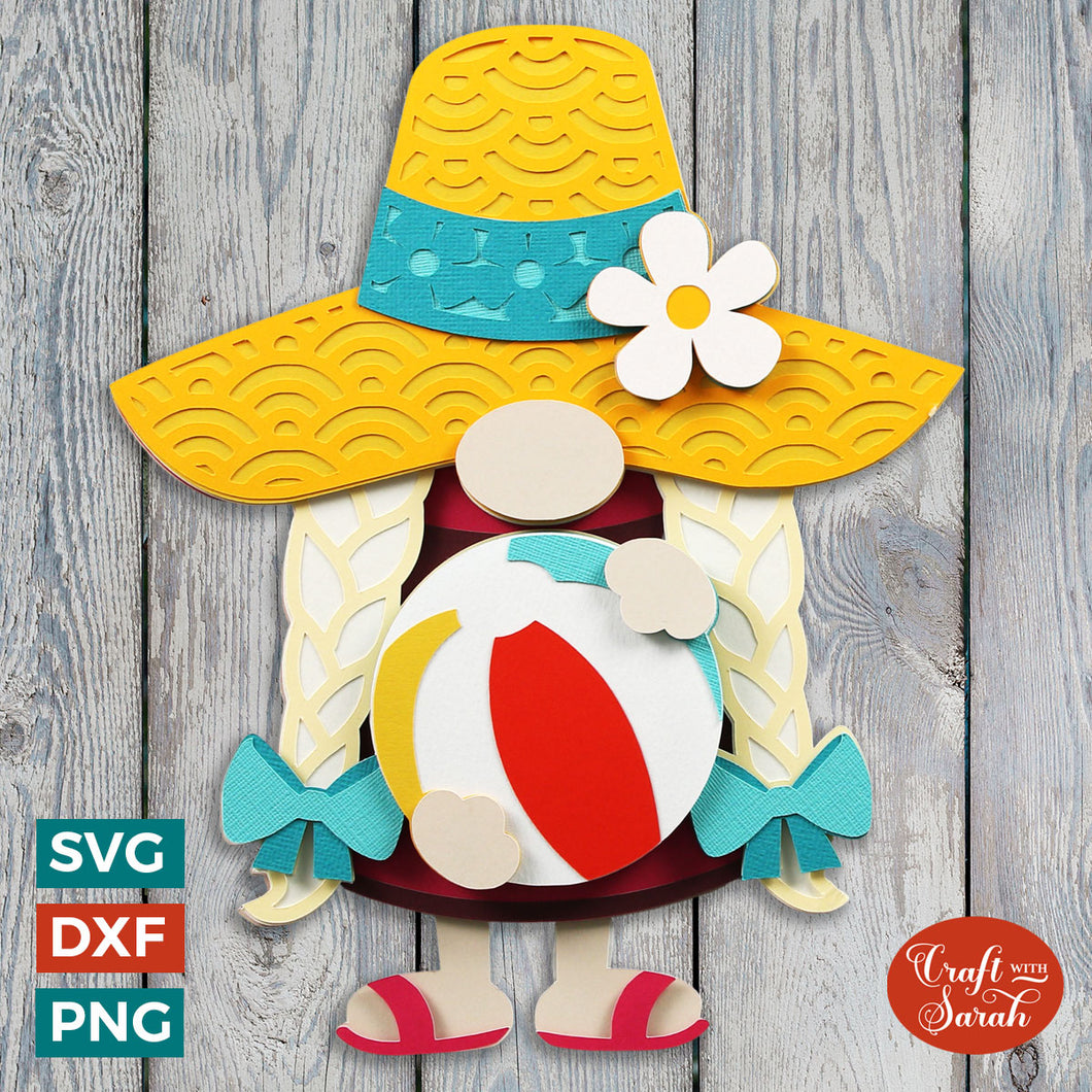 Female Summer Gnome SVG | 3D Summer Gnomes SVG