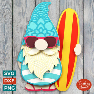 Male Summer Gnome SVG | 3D Summer Gnomes SVG