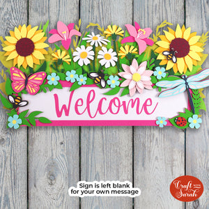 GIANT Summer Sign Layered SVG | Off-the-Mat Flower Welcome Sign