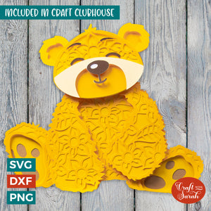 Teddy Bear SVG File | Layered Teddy Bear Cutting File