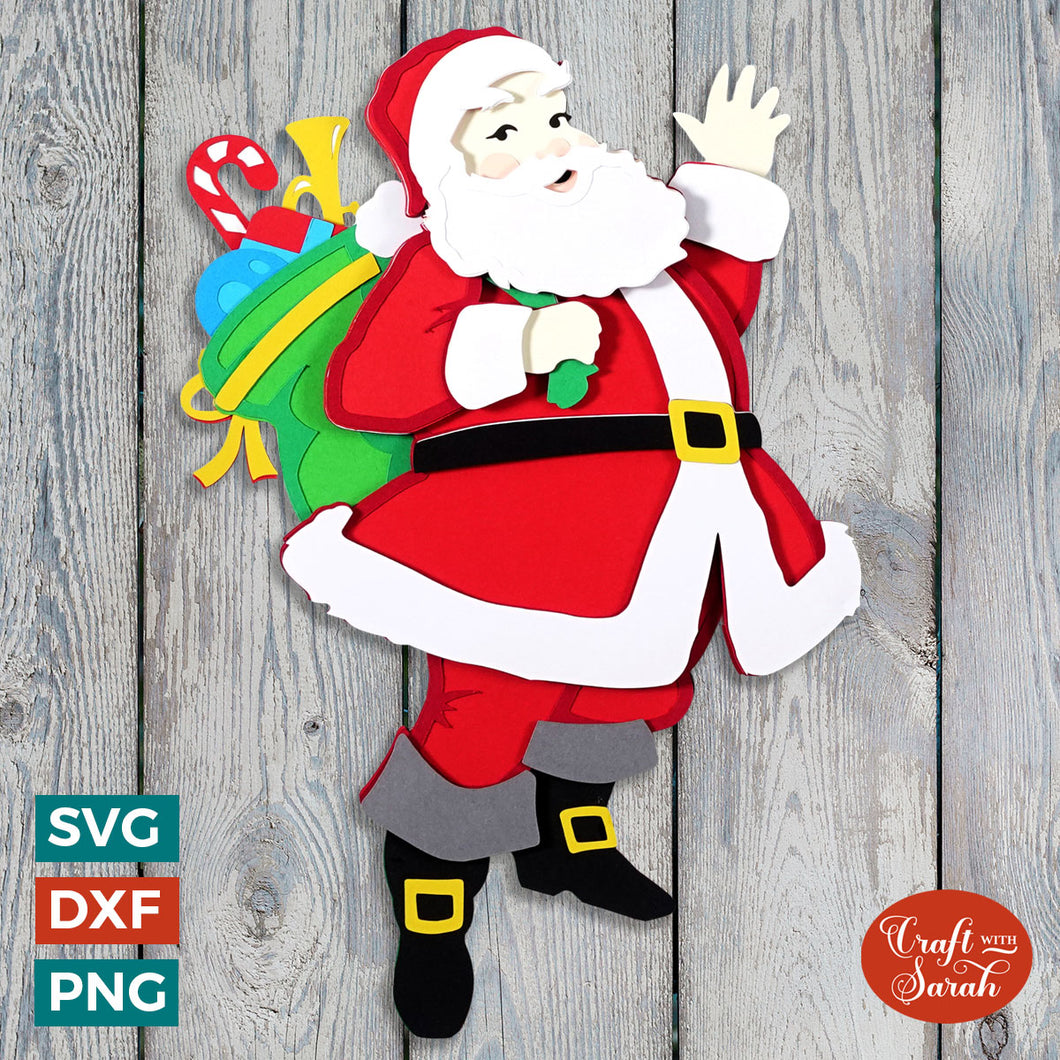 Traditional Santa Claus Layered SVG | Santa SVG