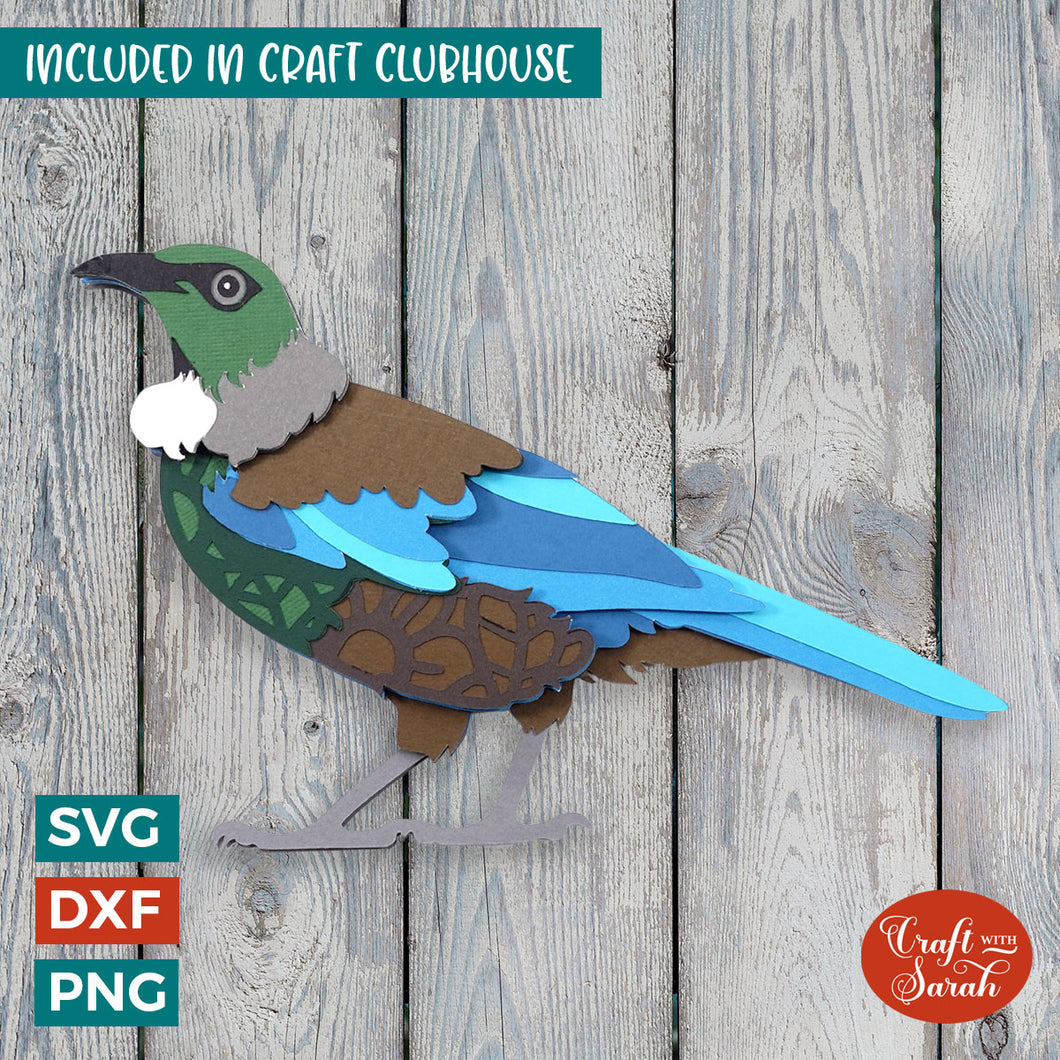 Tui Bird SVG | Layered Tui Bird Cutting File