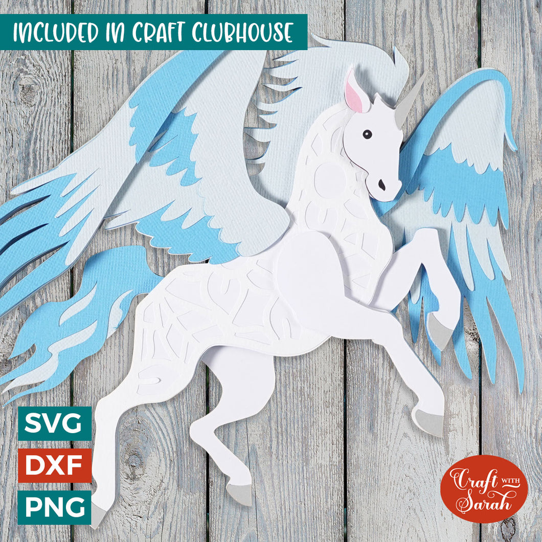 Unicorn SVG | Layered Unicorn Cutting File