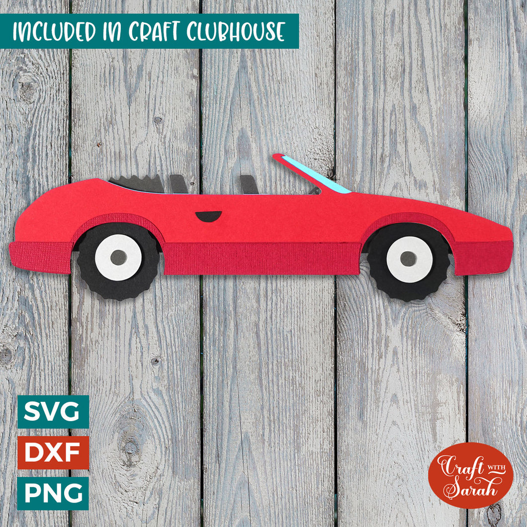 Convertible Car SVG | Cardstock Version