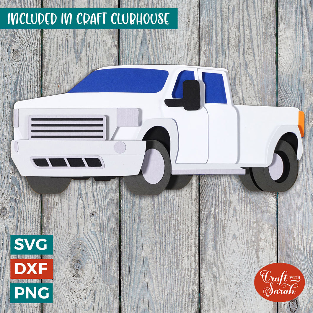 Pickup Truck SVG | Cardstock Version