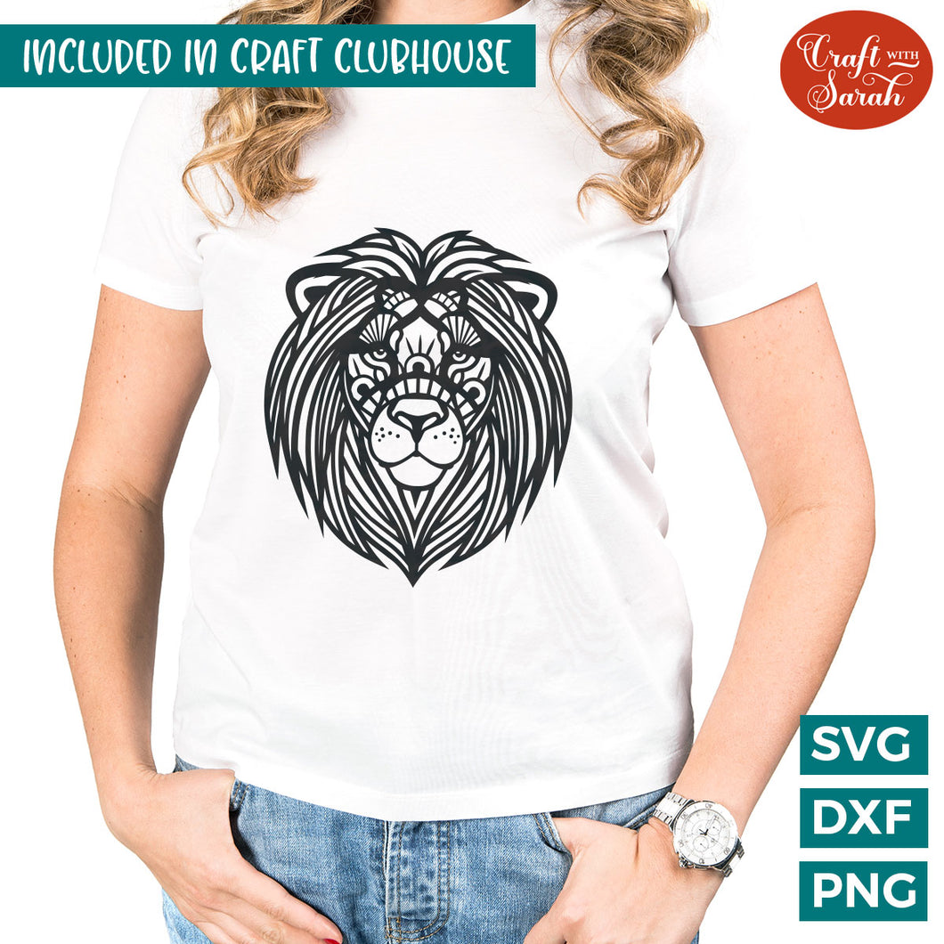 Lion Mandala Head SVG |  Vinyl Version