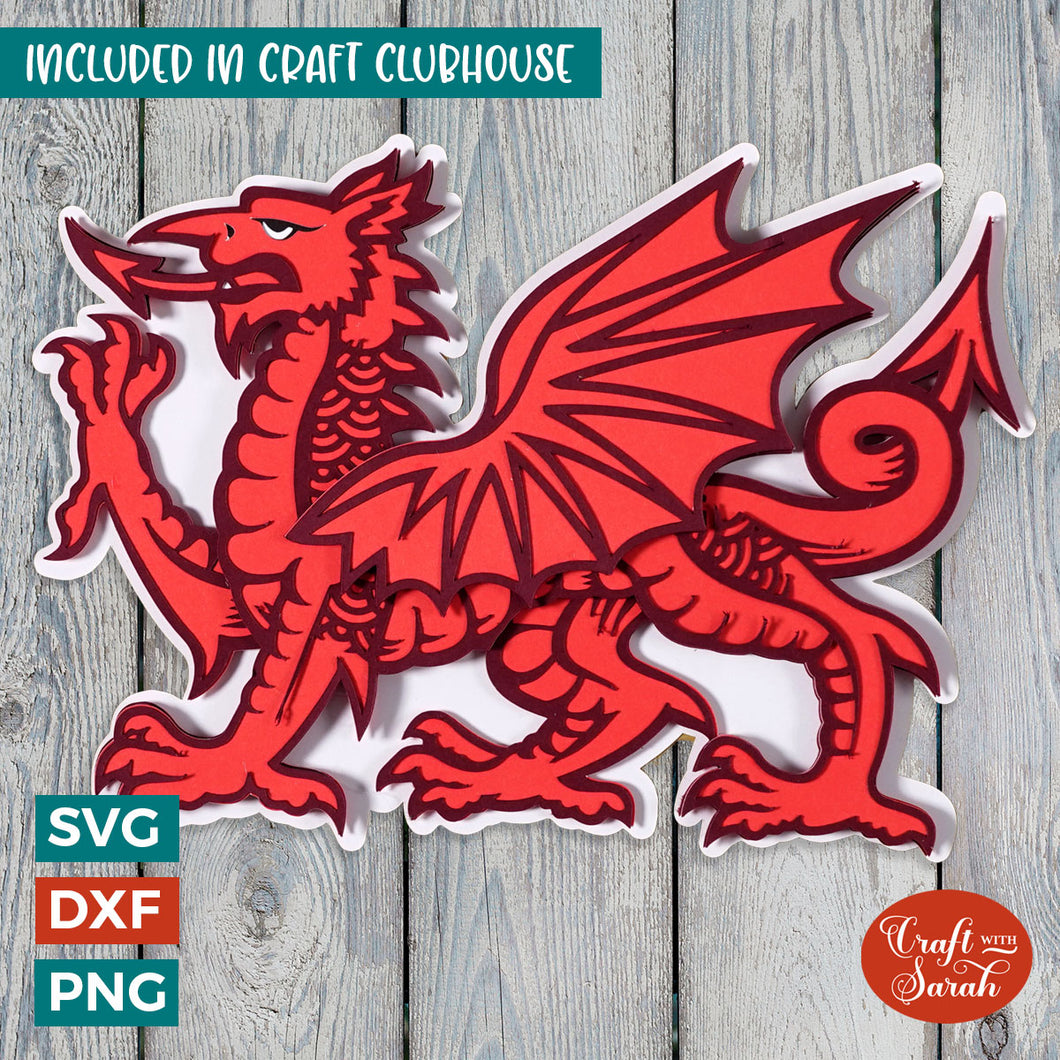Welsh Dragon SVG | Layered Welsh Dragon Cutting File