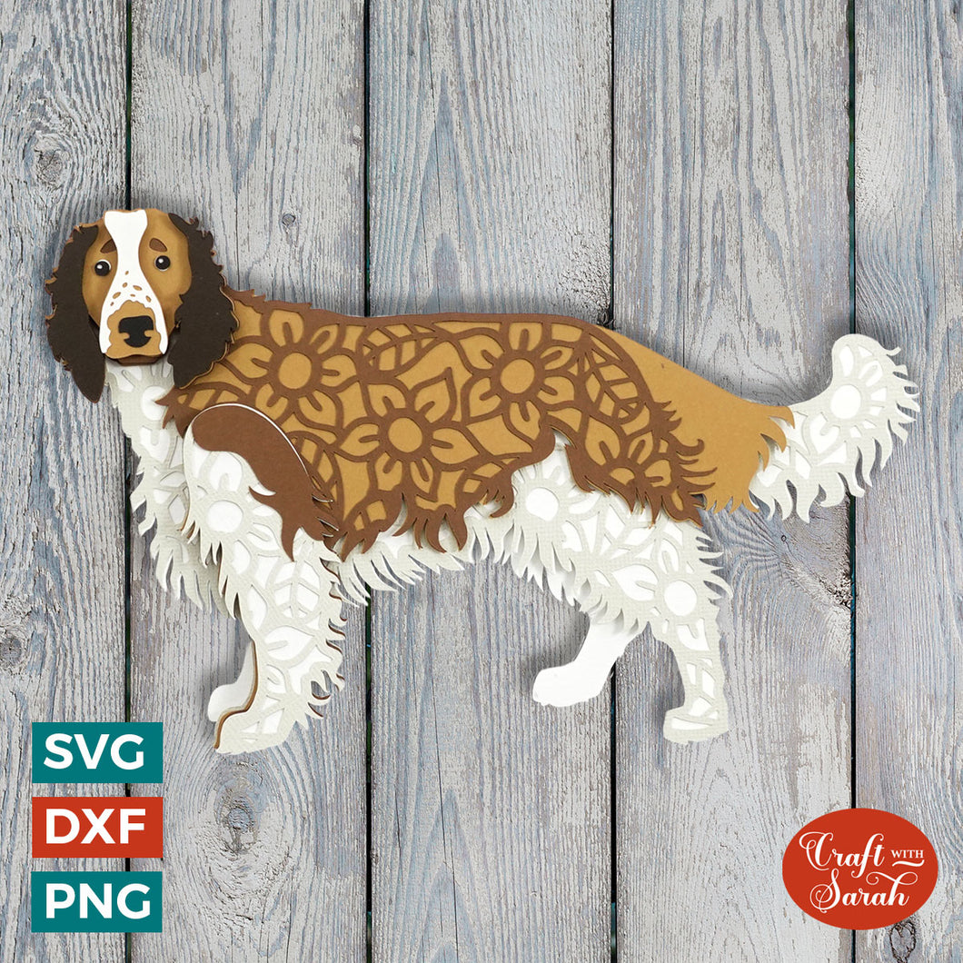 Welsh Spaniel SVG | Layered Welsh Springer Spaniel Cutting File