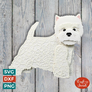 Westie SVG (Show Cut) | Layered West Highland Terrier Cutting File