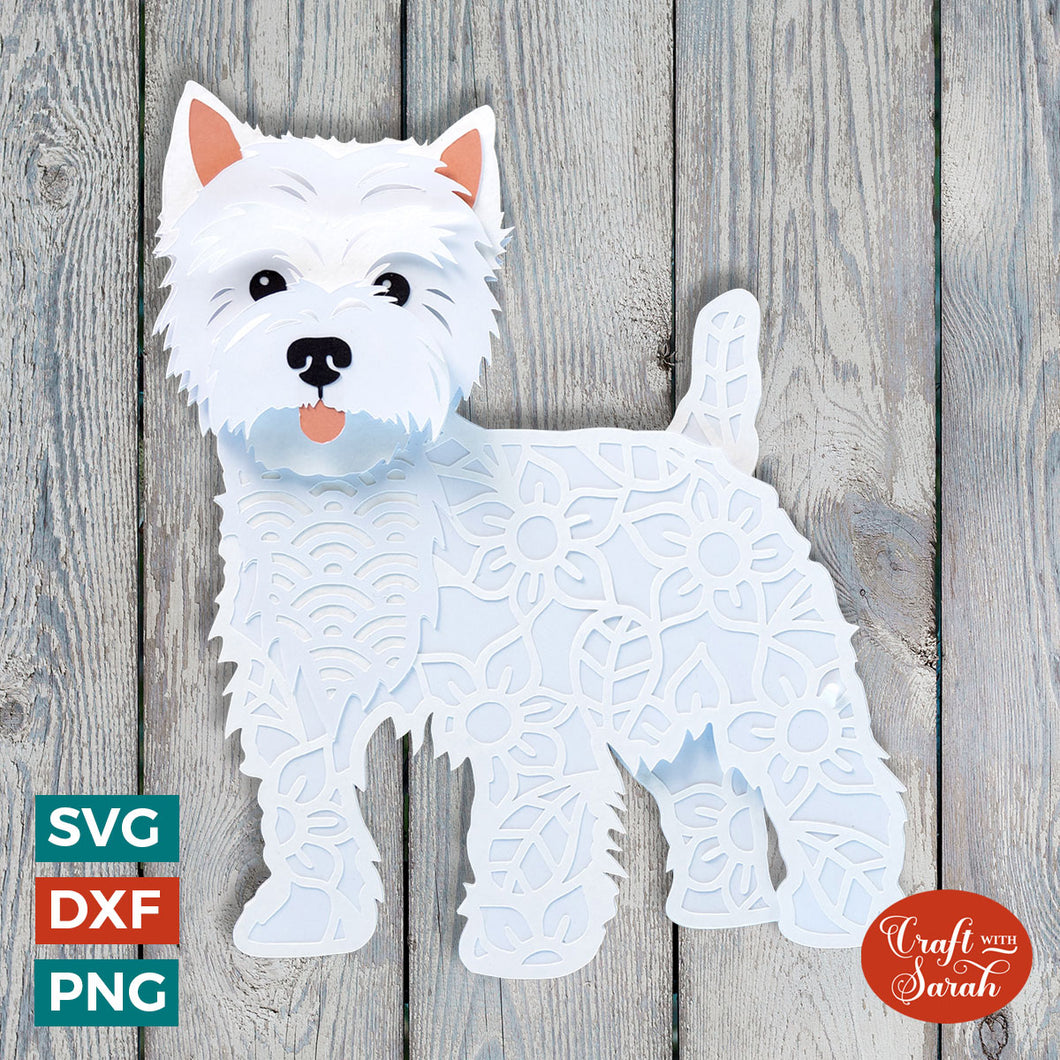 Westie SVG | Layered West Highland Terrier Cutting File
