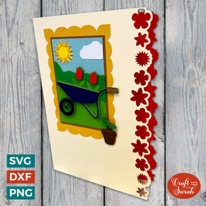 Wheelbarrow Side-Edge Greetings Card Cutting File