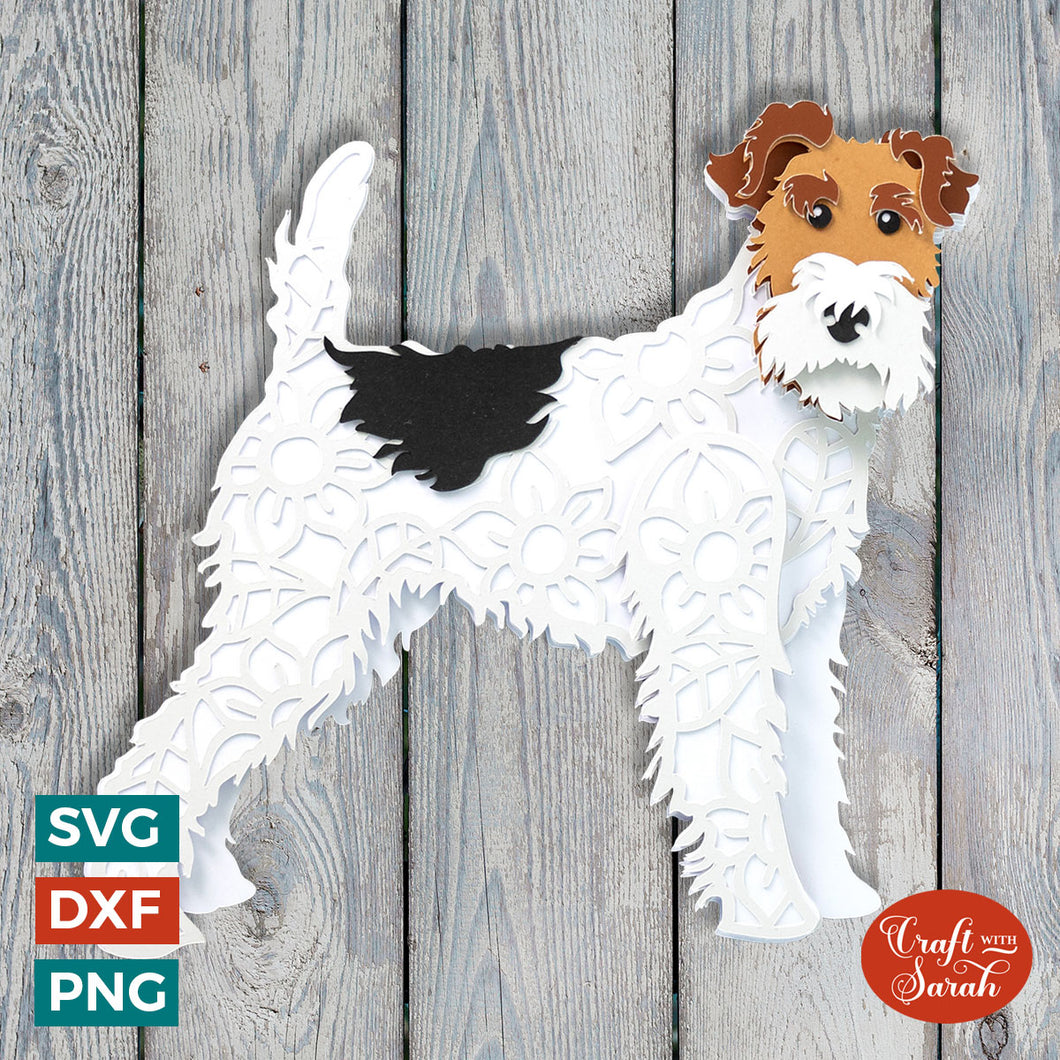 Fox Terrier SVG | Layered Wire Fox Terrier Cutting File