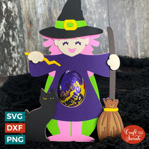 Halloween Egg Holder SVG | Witch Chocolate Egg Holder
