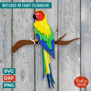 Yellow Conure Bird SVG |  Yellow Conure Bird Cutting File
