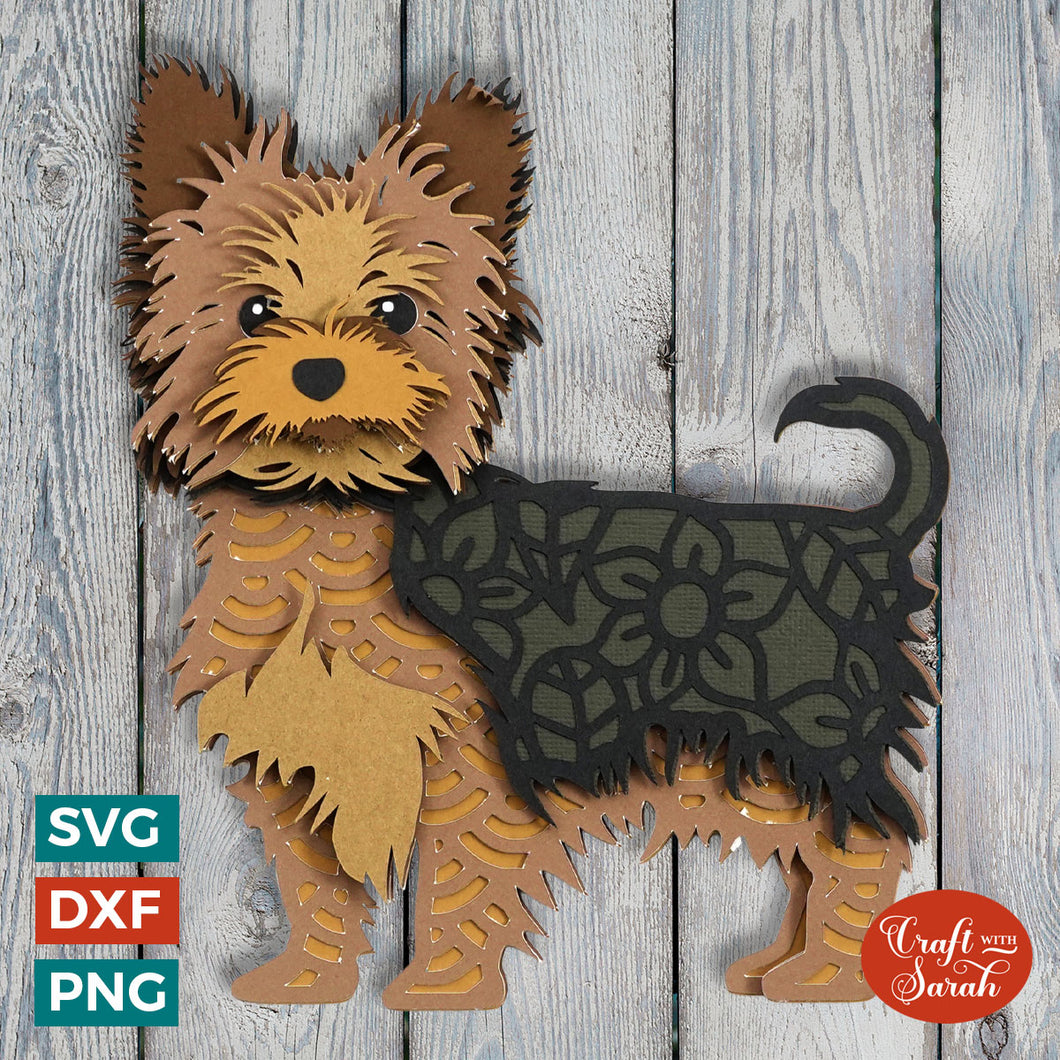 Yorkshire Terrier SVG Layered Cutting File | Yorkie SVG