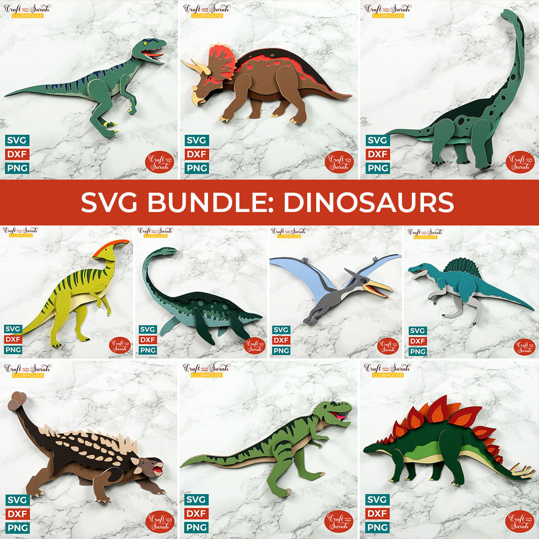 SVG BUNDLE: Layered Dinosaurs