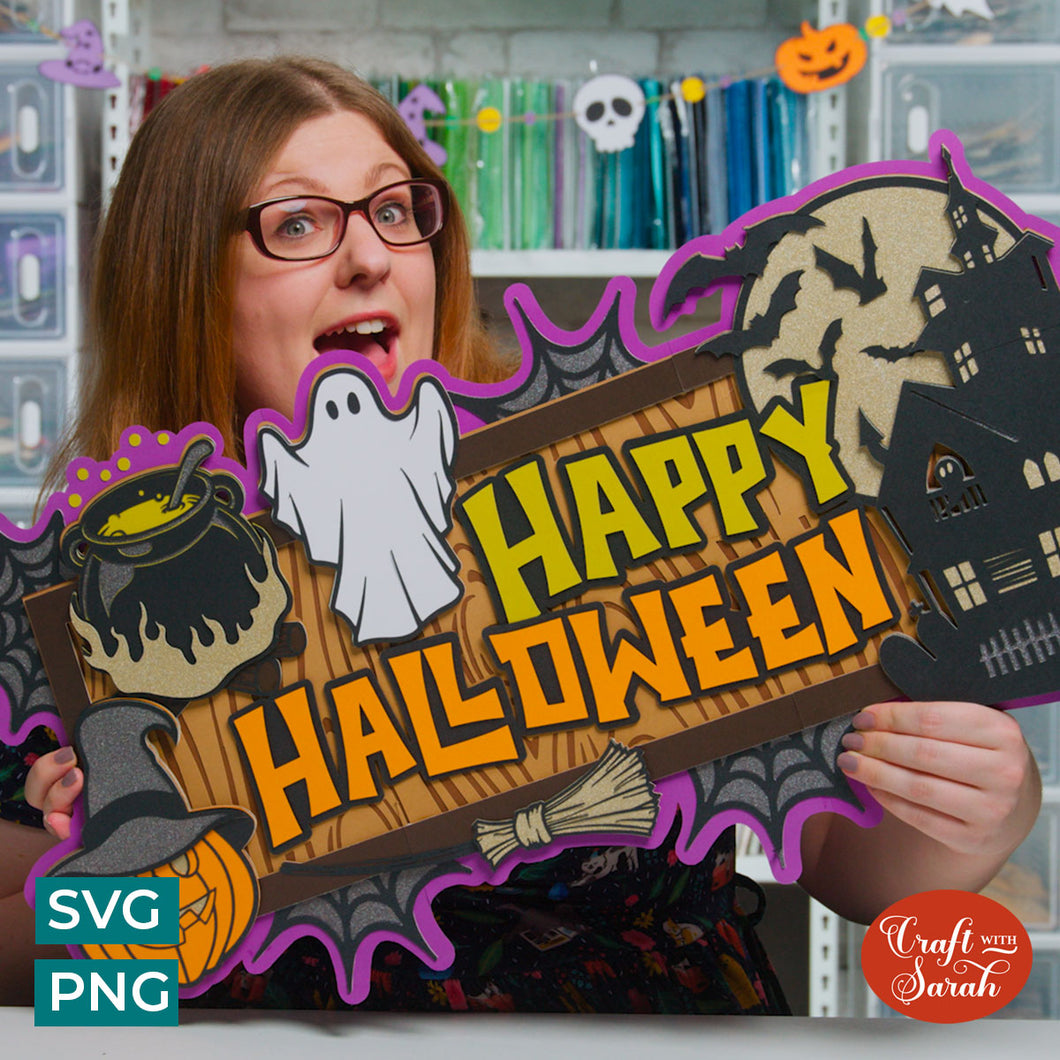 GIANT Halloween Sign SVG | Off-the-Mat Happy Halloween SVG
