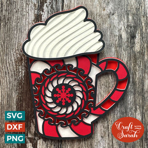 Hot Chocolate SVG | Layered Christmas Cocoa Cutting File