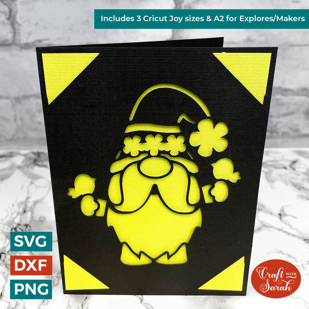 Spring Gnome Greetings Card | Male Gnome Cricut Joy Insert Card
