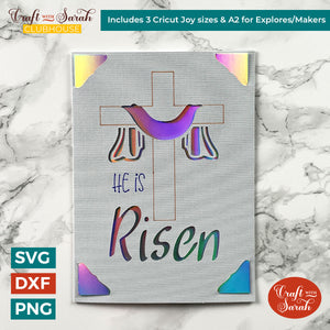 He Is Risen Greetings Card | Easter Cricut Joy Insert Card